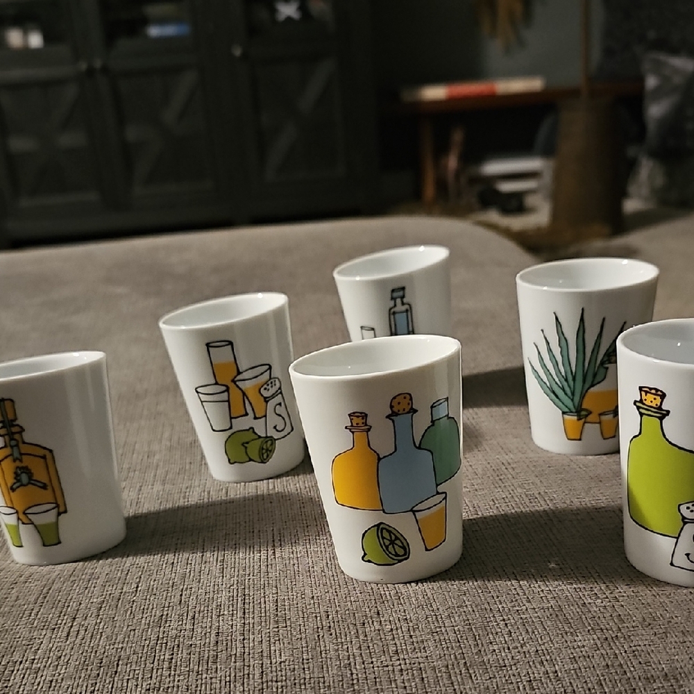 Colorful Illustrated Shot Glass Set